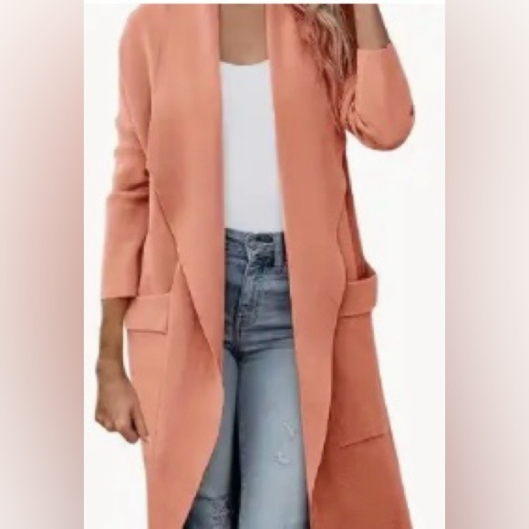 Sweaters - NWOT Peach long cardigan